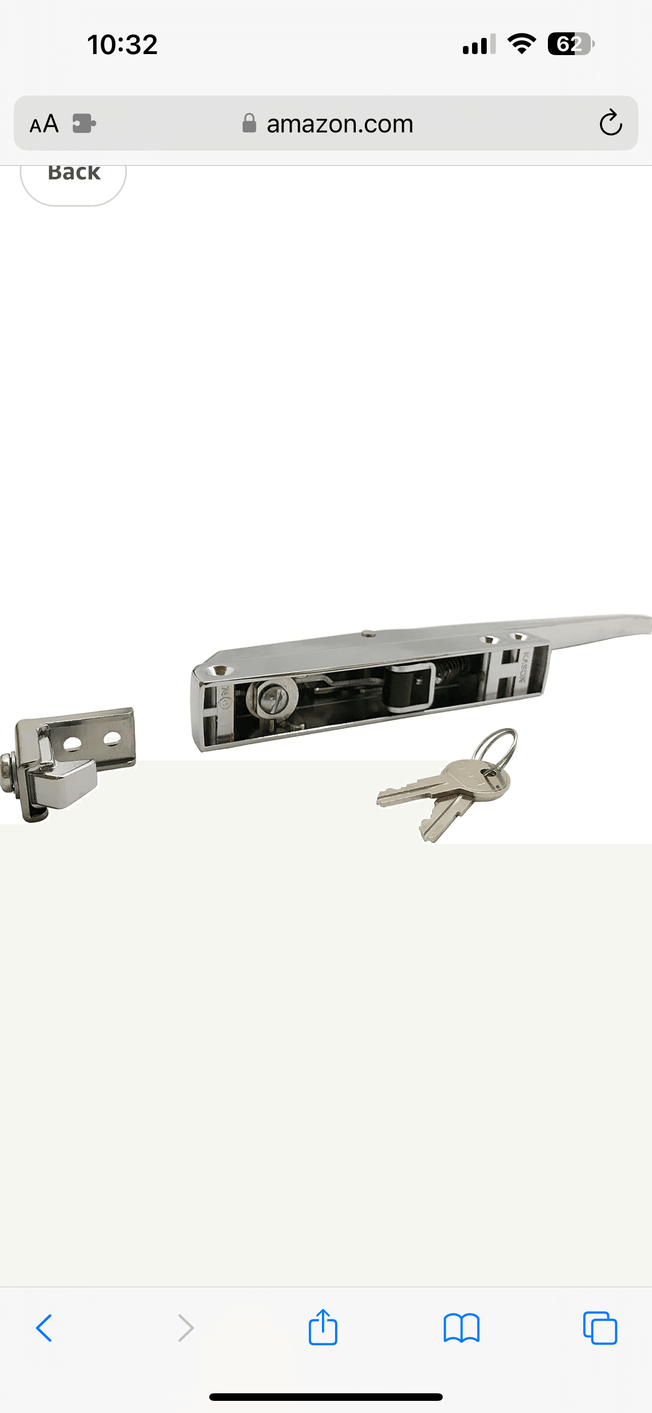 Straight Handle Edgemount Latch (with Key) for Most 3BX, 2BRX, 3B, 2BR mortuary coolers -  American Mortuary Coolers Powered by Funeral Source One Supply Company 