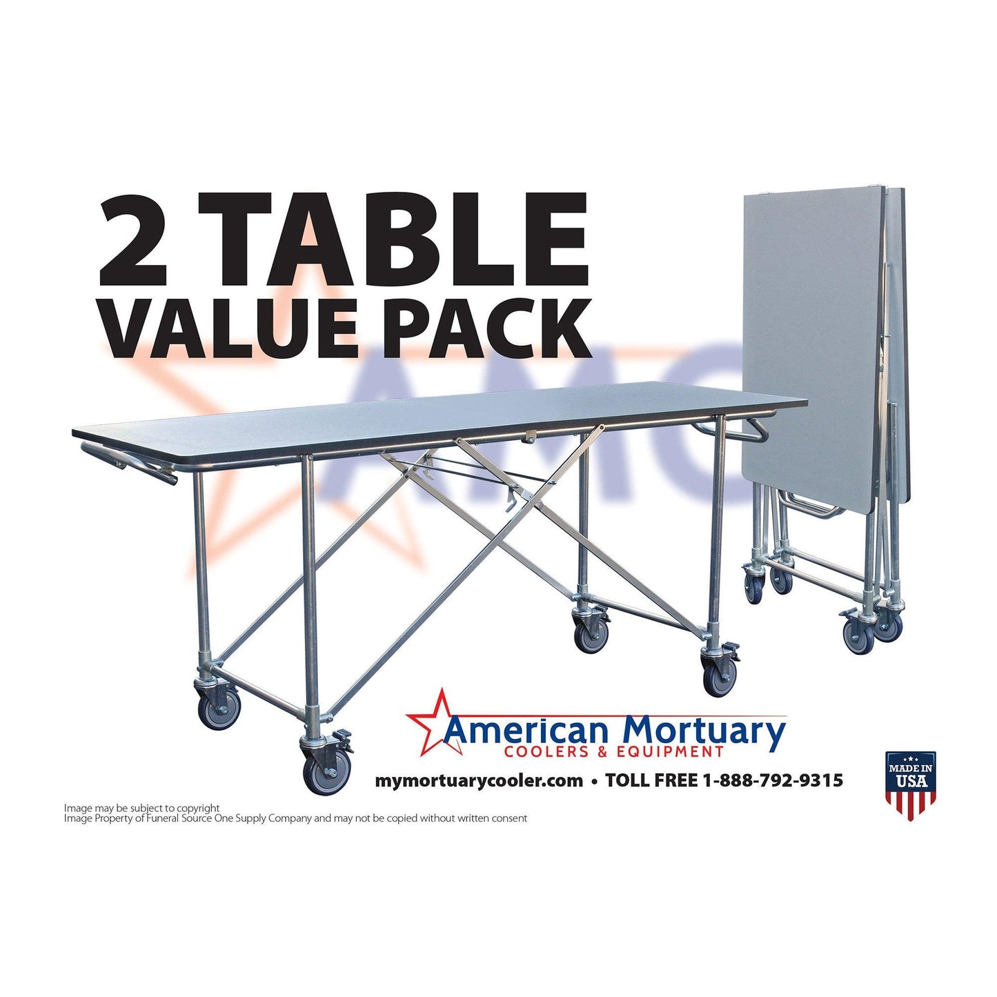 Folding Dressing Table 2-Pack -  American Mortuary Coolers Powered by Funeral Source One Supply Company 