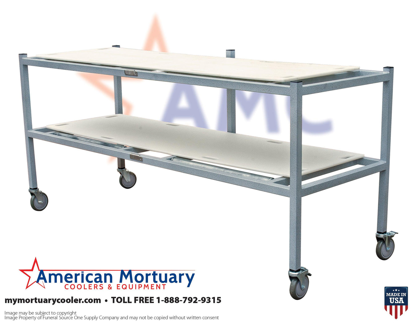 2 Tier American Mortuary Coolers &nbsp;Side Loading Mortuary Roller Rack -  American Mortuary Coolers Powered by Funeral Source One Supply Company 