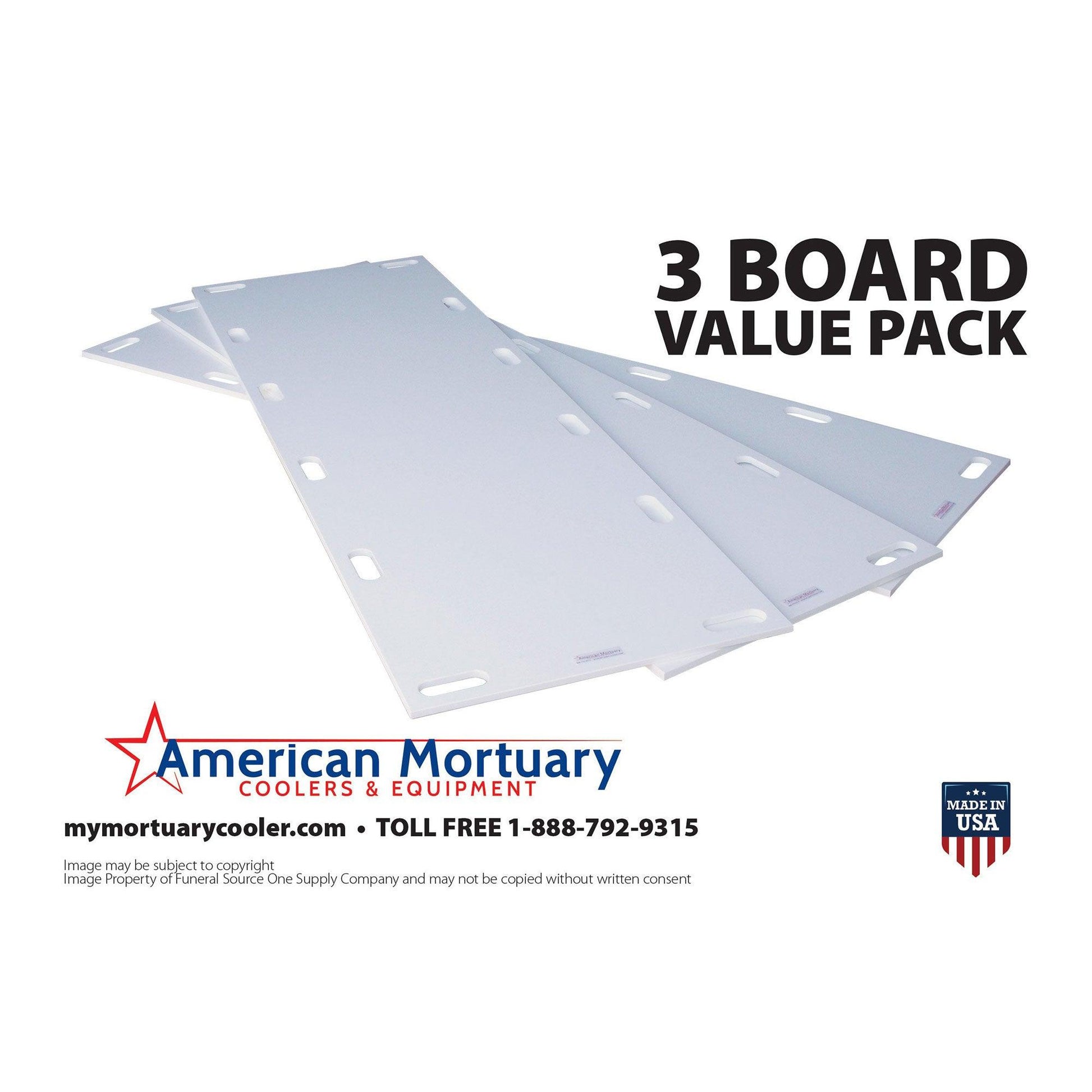 HD Mortuary Plastic Storage Board (Set of 3) -  American Mortuary Coolers Powered by Funeral Source One Supply Company 