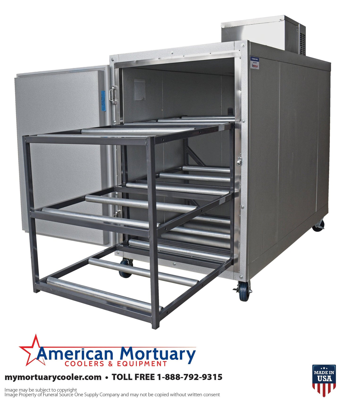 Three Body Extra Large Mortuary Cooler Mortuary Cooler Model 3BX - American Mortuary Coolers Powered by Funeral Source One Supply Company 