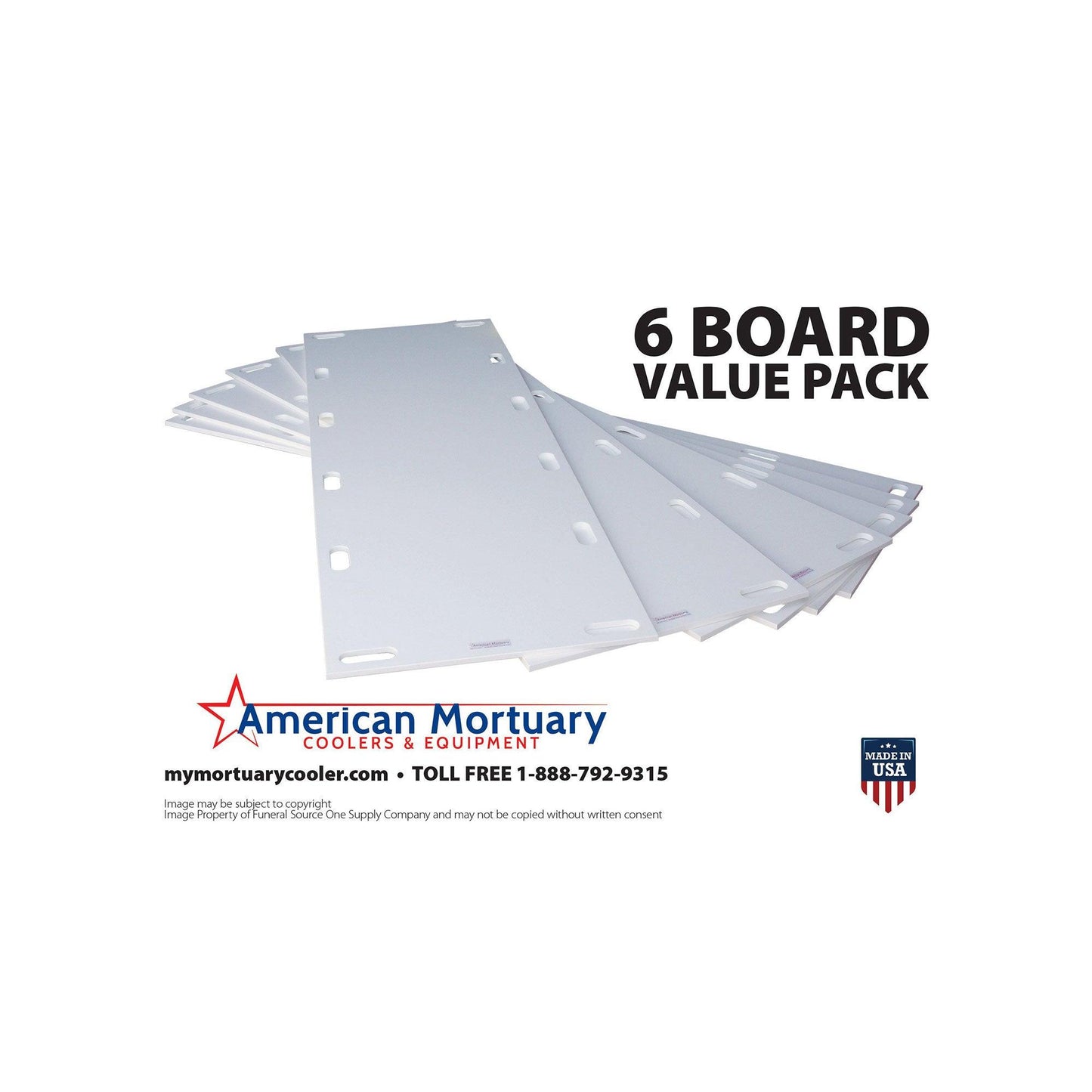 HD Mortuary Plastic Storage Board (Set of 6) -  American Mortuary Coolers Powered by Funeral Source One Supply Company 