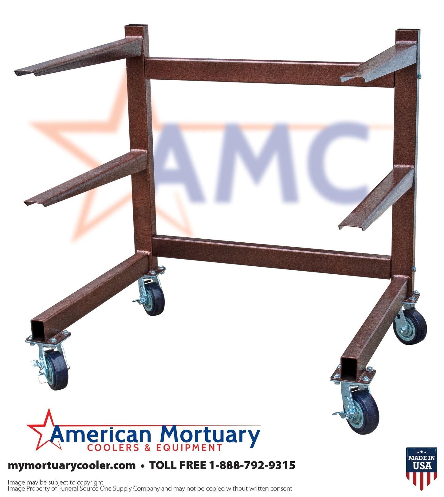 Premium 3-Tier Cantilever Mortuary Rack Model#3T-C -  American Mortuary Coolers Powered by Funeral Source One Supply Company 