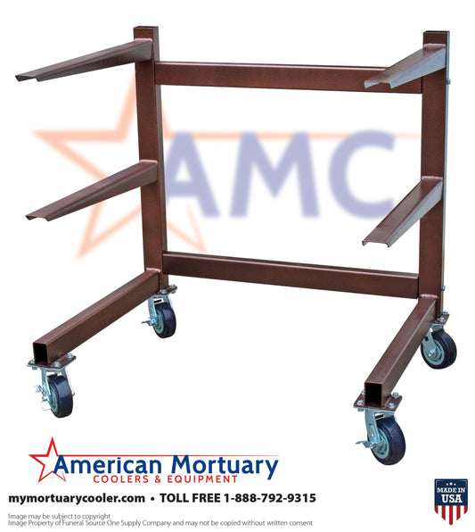 Premium 3-Tier Cantilever Mortuary Rack Model#3T-C -  American Mortuary Coolers Powered by Funeral Source One Supply Company 