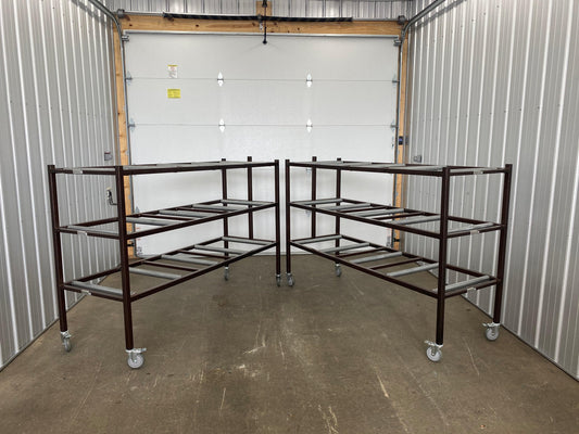 3 Tier American Mortuary End Loading Mortuary Roller Racks - American Mortuary Coolers Powered by Funeral Source One Supply Company 