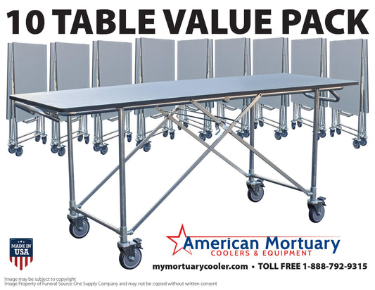 Folding Dressing Table 10-Pack -  American Mortuary Coolers Powered by Funeral Source One Supply Company 