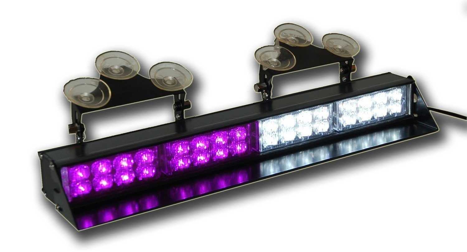 High Output Window Mount Strobe Bar Purple and White 17" -  American Mortuary Coolers Powered by Funeral Source One Supply Company 