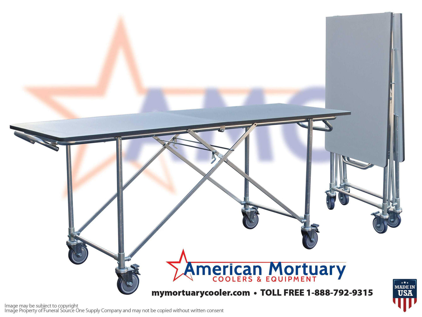 Standard Width Folding Dressing Table Single Table -  American Mortuary Coolers Powered by Funeral Source One Supply Company 