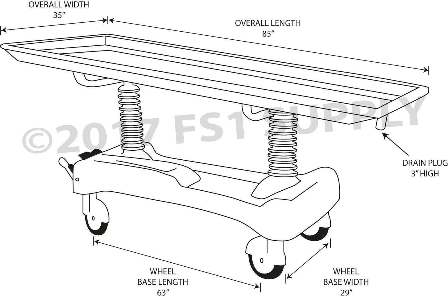 Hydraulic Embalming Table Schematics