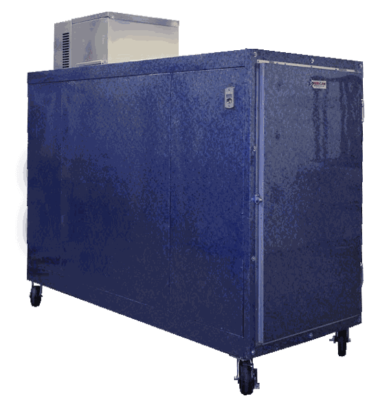 3 Body Mortuary Cooler AMC Model #3B with Interior Rolling Rack - American Mortuary Coolers Powered by Funeral Source One Supply Company 