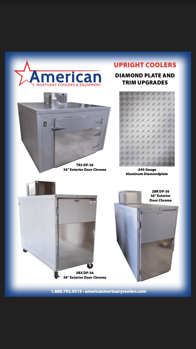 Triple Cot Roll-In Mortuary Cooler AMC Model TR3 -  American Mortuary Coolers Powered by Funeral Source One Supply Company 